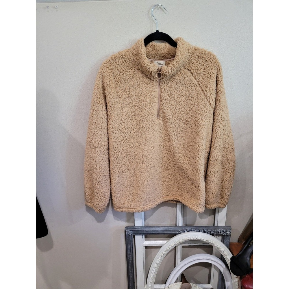 Dittos 1/4 zip Womens size Large Sherpa soft JACKET top
